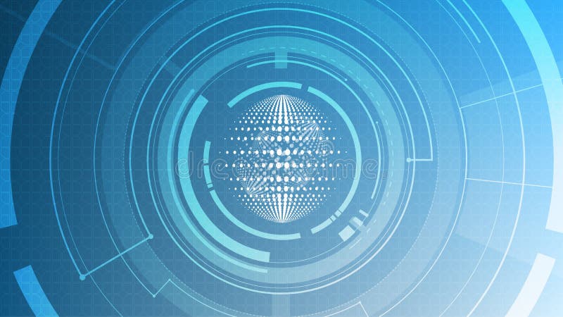 Vector abstract technological global signal radar background royalty free illustration