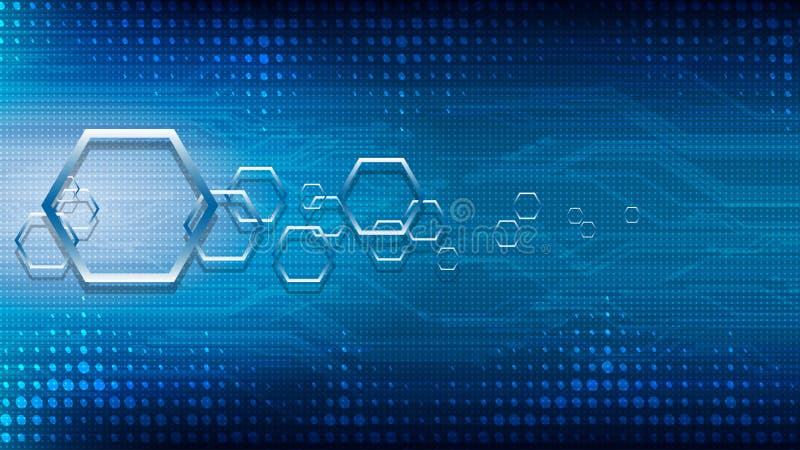 Vector abstract technological hexagon circuit background stock illustration