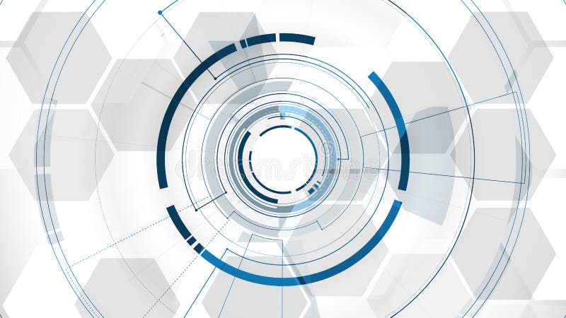 Vector abstract technological middle tunnel template royalty free illustration