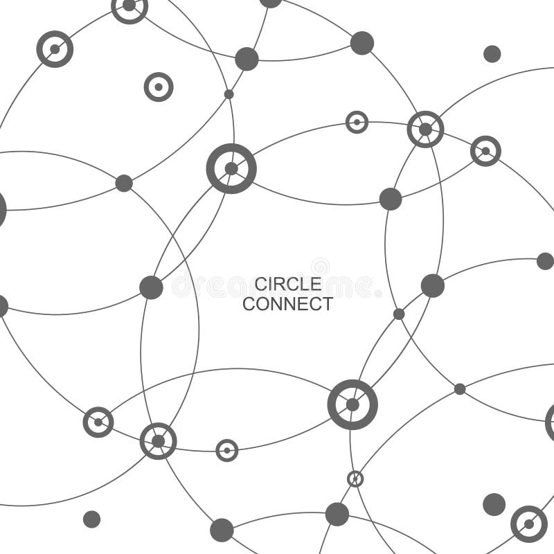 Vector abstract technology background with connect circle and dot royalty free illustration