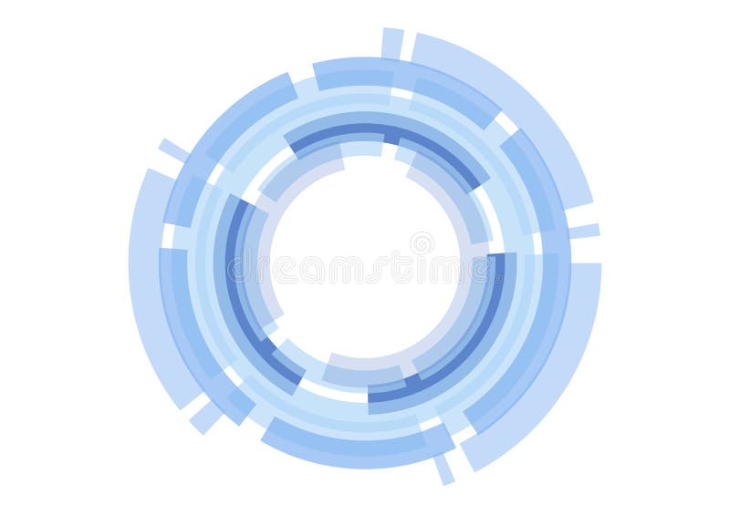 Vector abstract technology blue circle on white background.