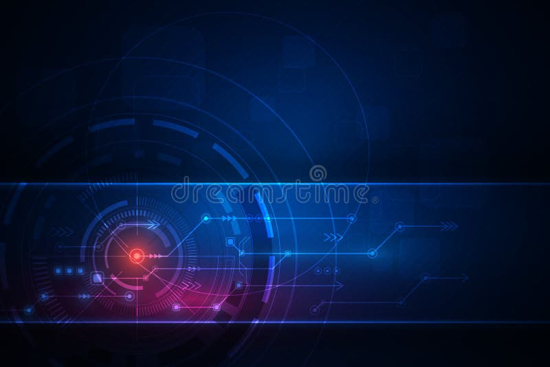 Vector Abstract technology futuristic. High tech circuit board, Illustration high computer technology with dark blue color stock illustration