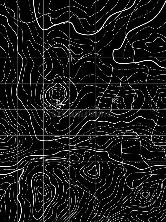 Vector abstract topographical map with no names. Backdrop simple landscape vectors
