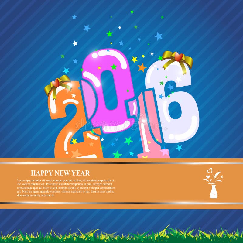 Vector abstract van de het malplaatjebanner van 2016 van de het ontwerpviering gelukkig nieuw het jaarconcept royalty-vrije illustratie Vector abstract van de het malplaatjebanner van 2016 van de het ontwerpviering gelukkig nieuw het jaarconcept royalty-vrije illustratie