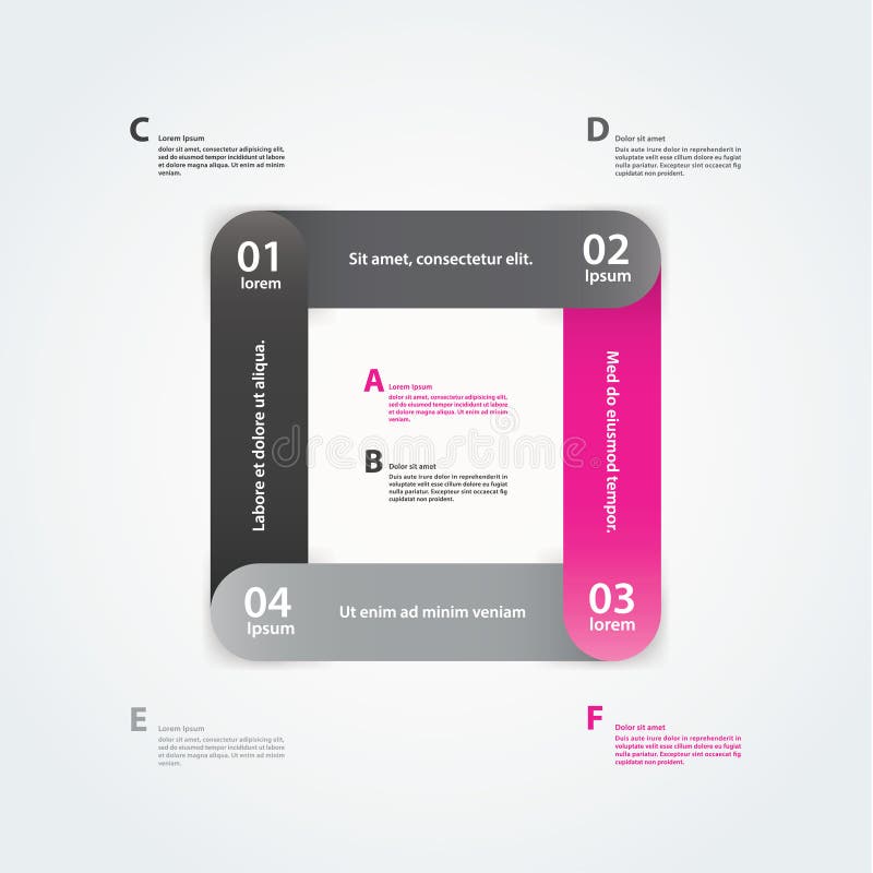 Vector abstract vormmalplaatje. Vierkant malplaatje met plaats voor y vector illustratie