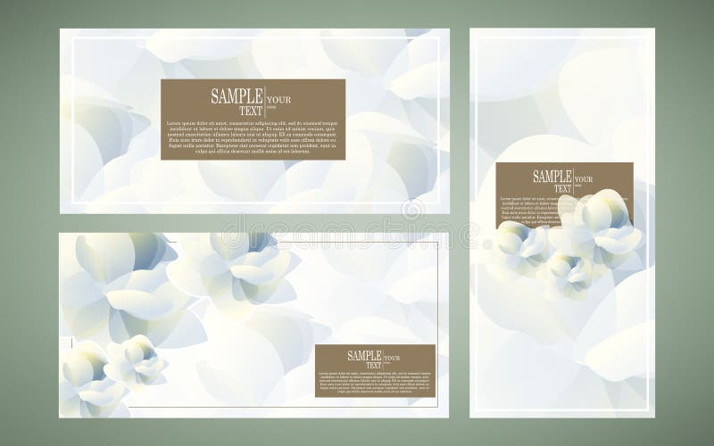 Vector abstract watercolor flower template design set, jasmine II vector illustration