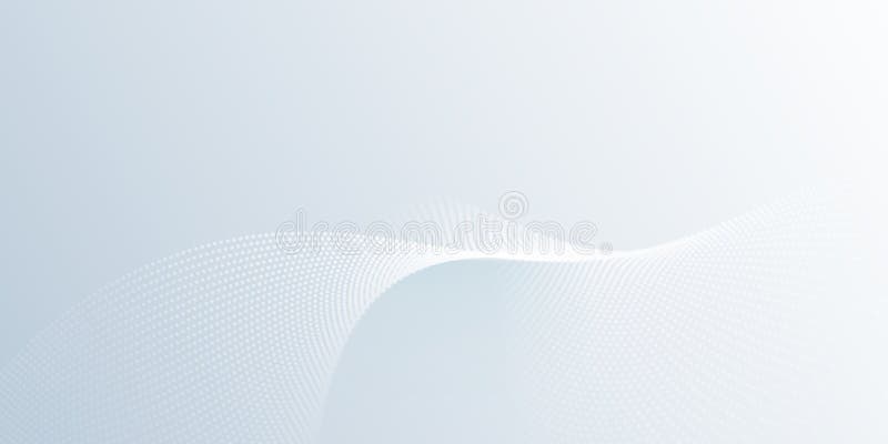 Vector abstract wave line pattern and dot line particle on white, gray color background. royalty free illustration