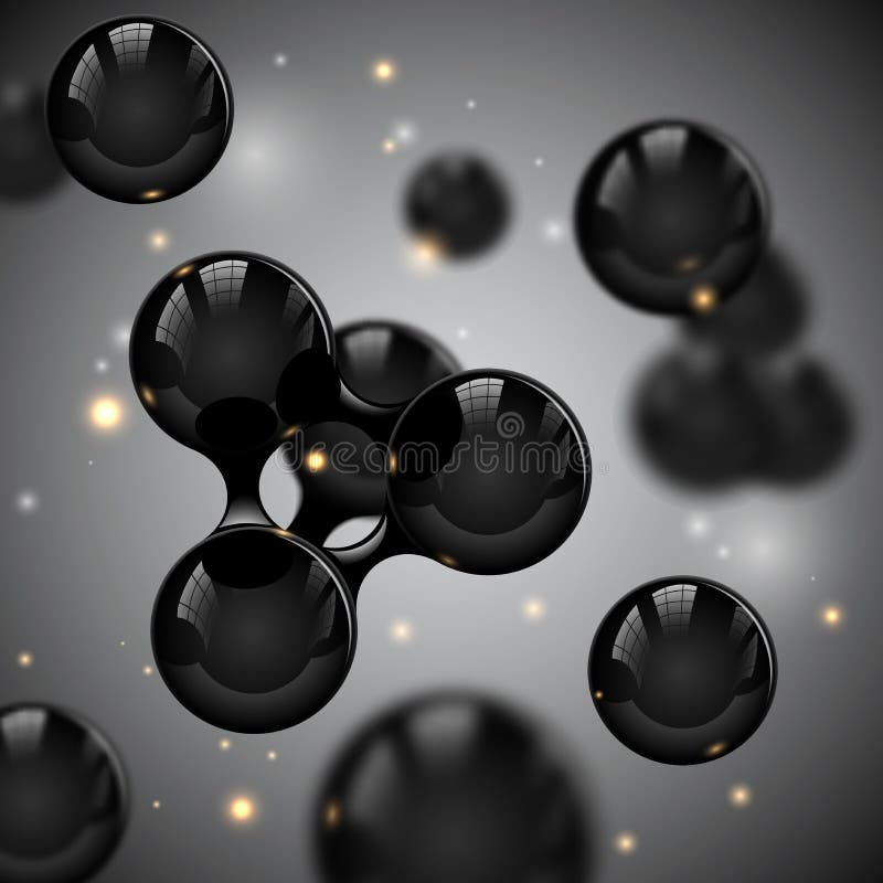 Vector abstract zwart glanzend moleculesontwerp E r vector illustratie Vector abstract zwart glanzend moleculesontwerp E r vector illustratie