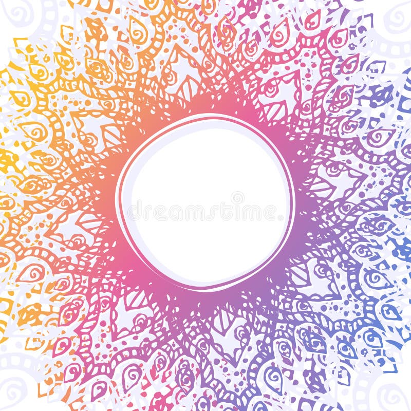 Vector abstracte die achtergrond met hand om regenboog sierkader wordt getrokken abstract patroon in vector royalty-vrije illustratie Vector abstracte die achtergrond met hand om regenboog sierkader wordt getrokken abstract patroon in vector royalty-vrije illustratie