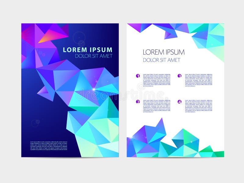 Vector abstracte vlieger, brochure, jaarverslag Gefacetteerd modern ontwerp, kleurrijke geometrische deisgn stock illustratie Vector abstracte vlieger, brochure, jaarverslag Gefacetteerd modern ontwerp, kleurrijke geometrische deisgn stock illustratie