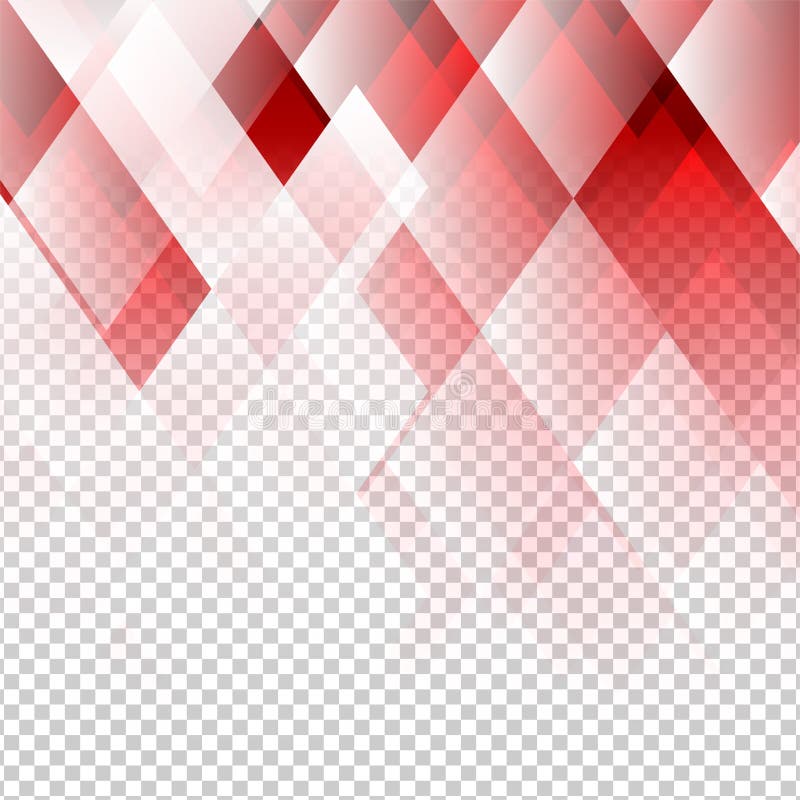 Vector abstracto geométrico del color rojo de los elementos con el fondo transparente stock de ilustración