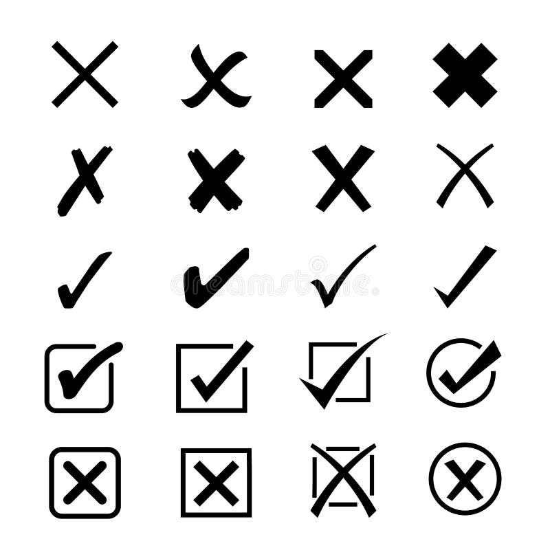 Vector add remove circular item check cross hook mark symbol royalty free illustration Vector add remove circular item check cross hook mark symbol royalty free illustration