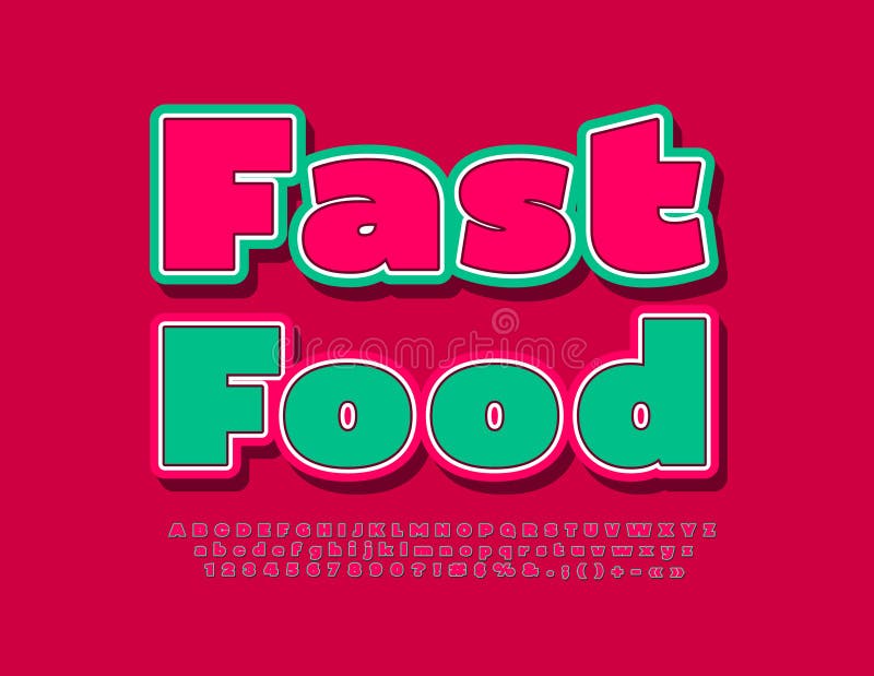 Vector Advertising Banner Fast Food. Bright Colorful Font. Modern ...