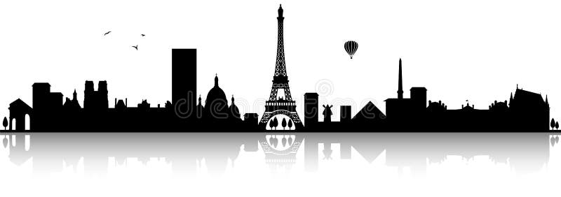 Vector aislado negro de la silueta del horizonte de París Francia ilustración del vector Vector aislado negro de la silueta del horizonte de París Francia ilustración del vector