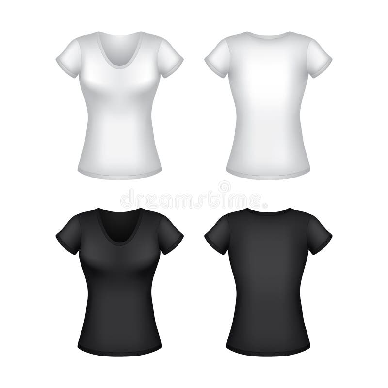 Vector Aislado Plantilla De La Camiseta De La Mujer Blanca Ilustración del  Vector - Ilustración de ropa, fondo: 51676362