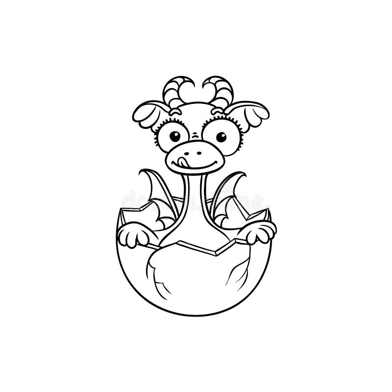 Vector al bebé plano del dragón que trama del colorante del huevo ilustración del vector Vector al bebé plano del dragón que trama del colorante del huevo ilustración del vector