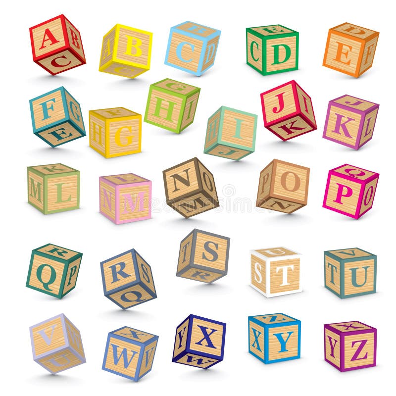 Alphabet written with blocks - illustration. Alphabet written with blocks - illustration