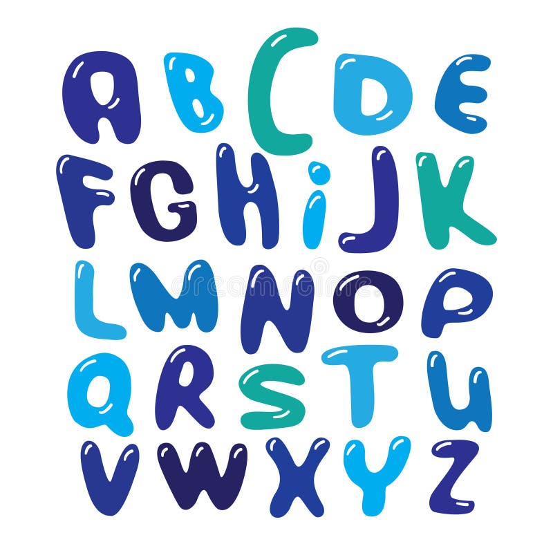 Vector Alphabet blue bubbles Set illustration royalty free illustration Vector Alphabet blue bubbles Set illustration royalty free illustration