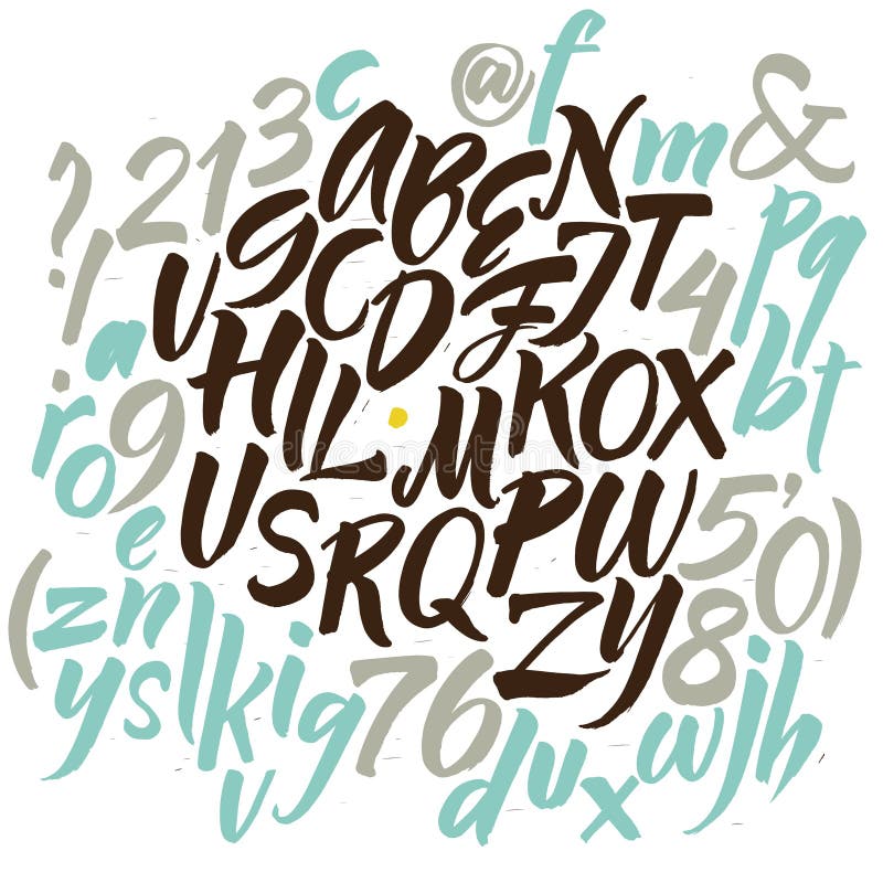 Hand drawn lettering font alphabet Royalty Free Vector Image