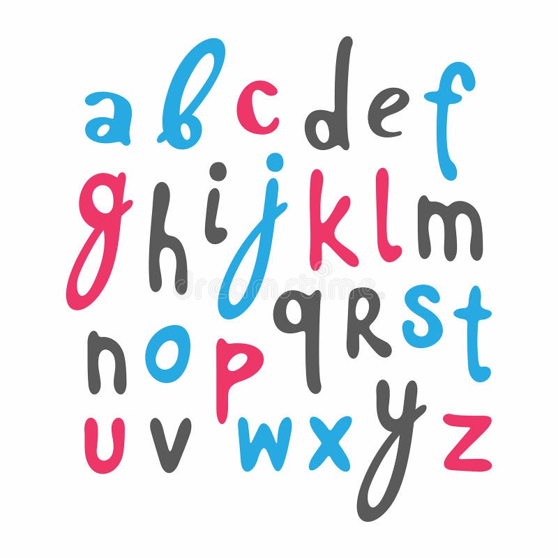 Vector Alphabet. Hand Drawn Letters Stock Vector Illustration of