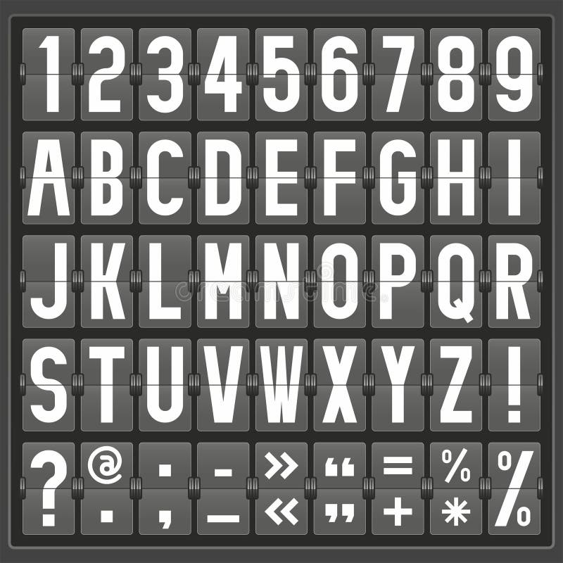 Vector alphabet of mechanical panel stock illustration