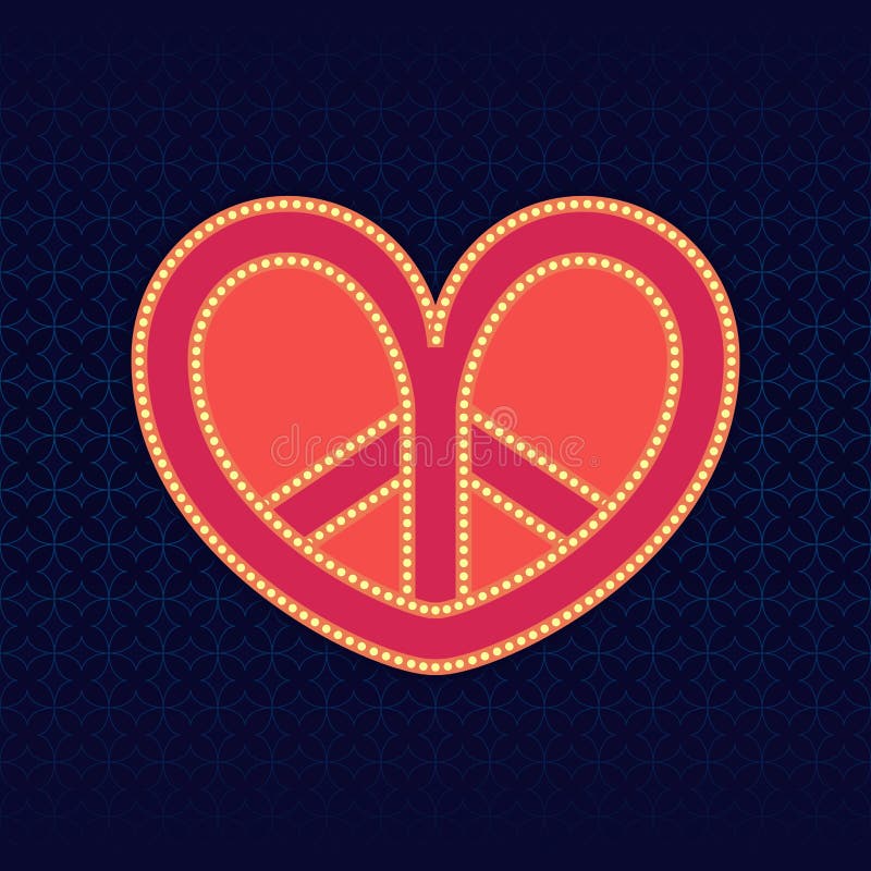 Vector anarchy heart in seamless background vector illustration