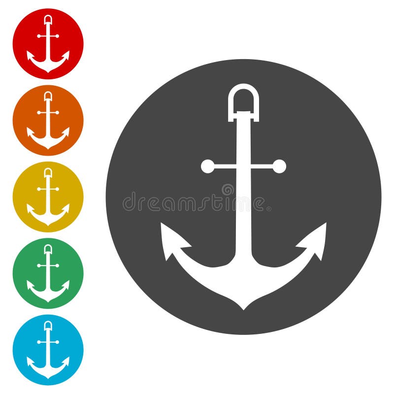 Vector anchor icon, Ship anchor or boat anchor flat icon