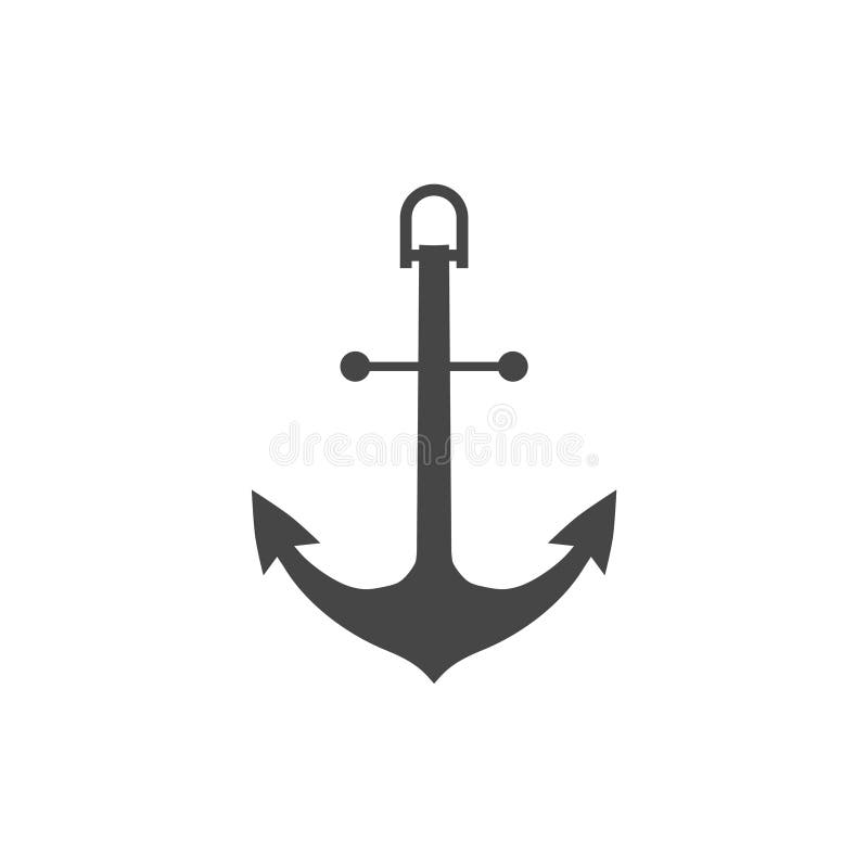 Vector Anchor Icon, Ship Anchor or Boat Anchor Flat Icon Stock