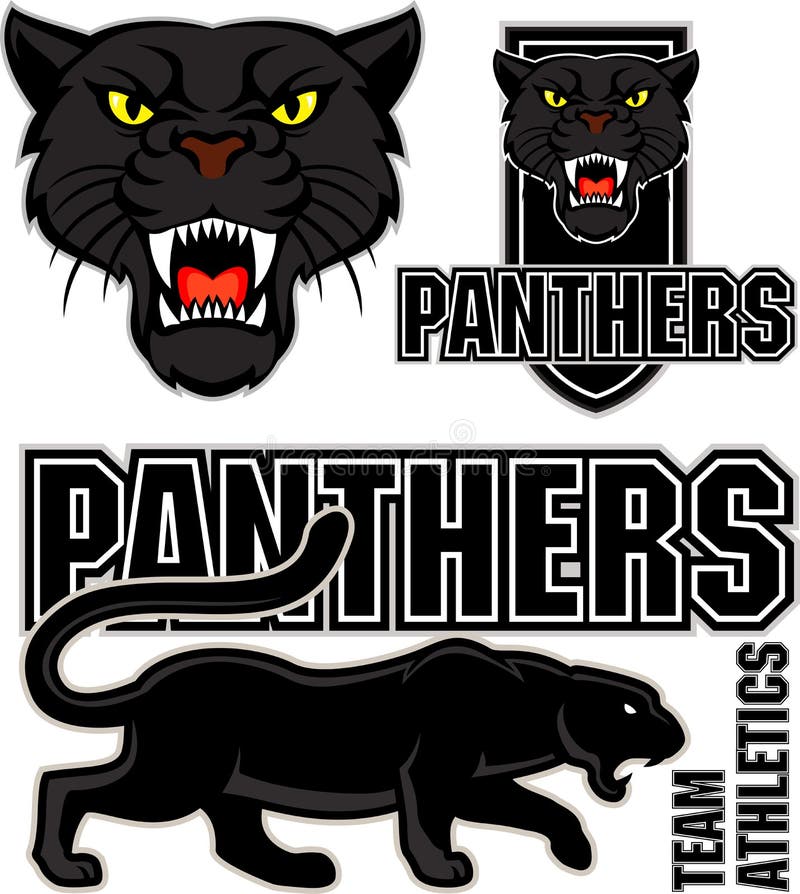 Vector angry black panther sport emblem
