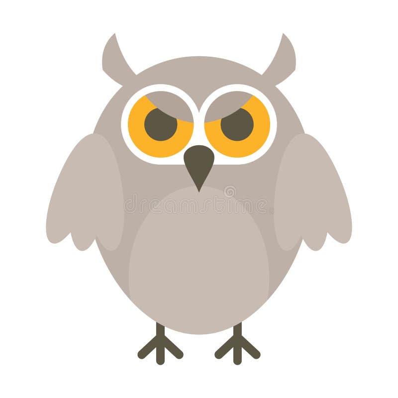 Vector Angry Owl In Flat Style Stock Vector Illustration Of