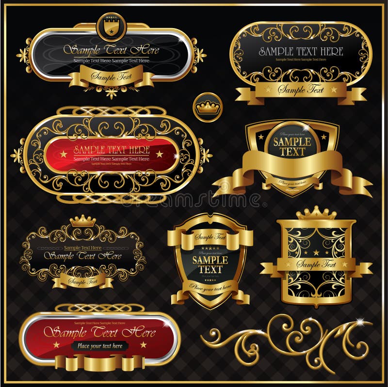 Vector antique gold frame royalty free illustration Vector antique gold frame royalty free illustration