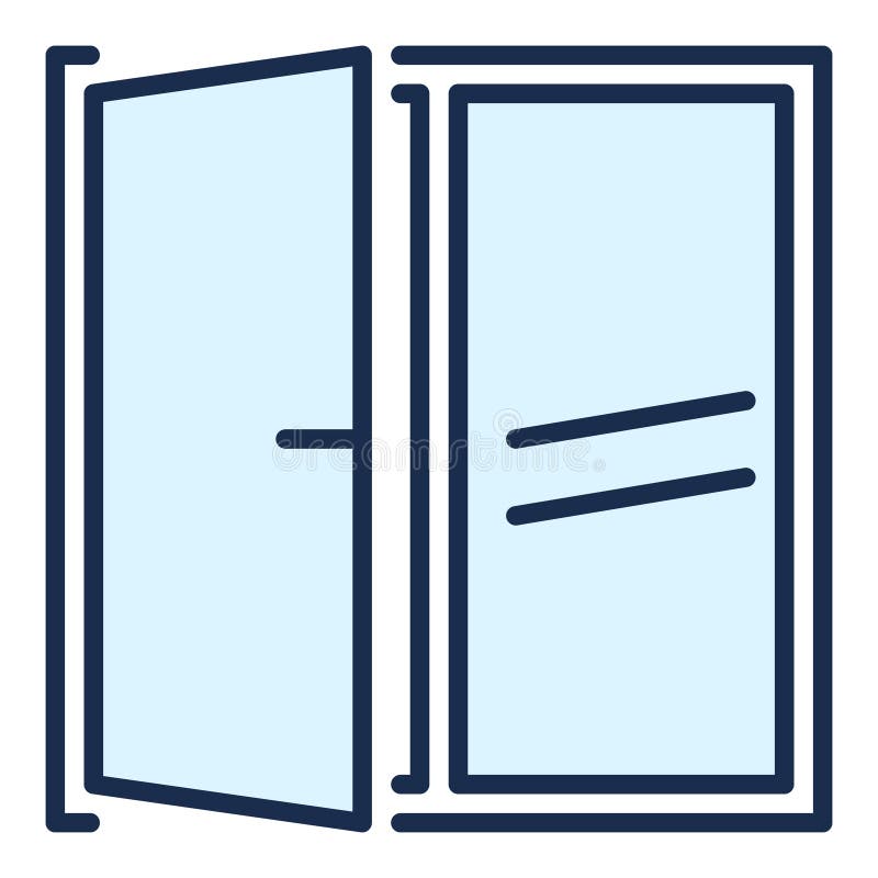 Vector Apartment Window blue icon or logo element stock illustration