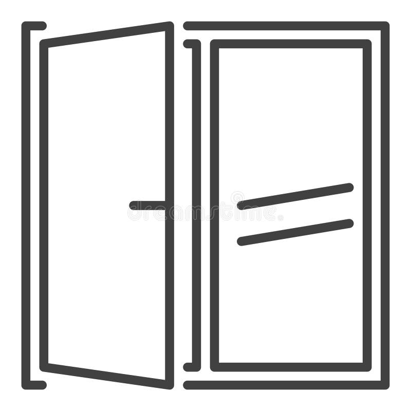 Vector Apartment Window linear icon or symbol stock illustration