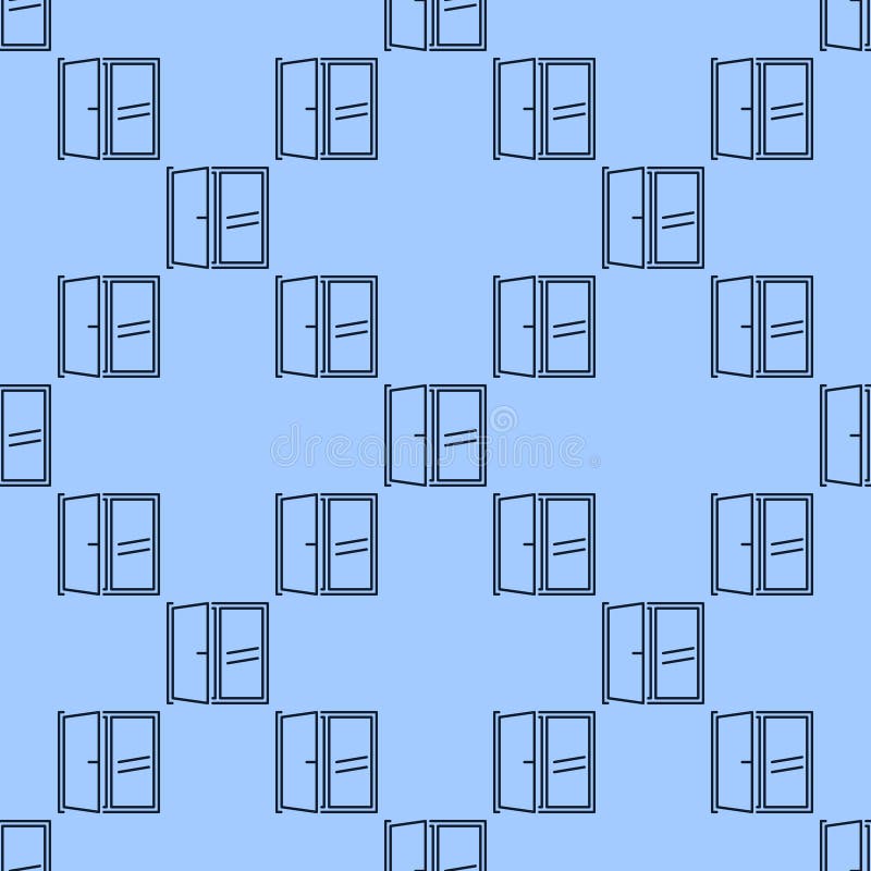 Vector Apartment Window linear seamless pattern stock illustration