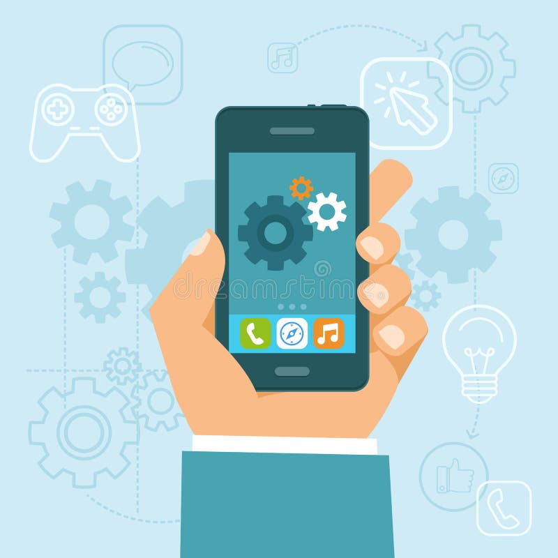 Vector App Development Concept In Flat Style Stock Vector ...