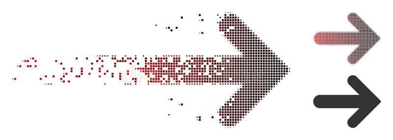 Shredded Pixel Halftone Arrow Right Icon royalty free illustration