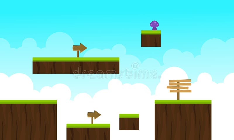 Vector art cloud style game background royalty free illustration