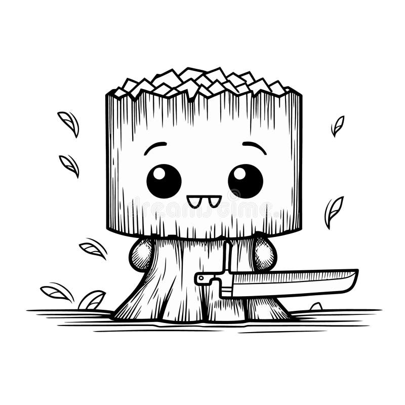 Vector Art, Cute tree Stump Character