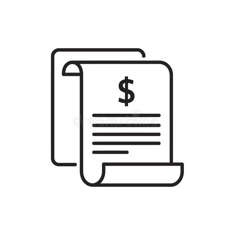A clear invoice document featuring a prominent dollar sign, symbolizing financial transactions, business accounting, and essential paperwork management tasks. Accounting processes vectors