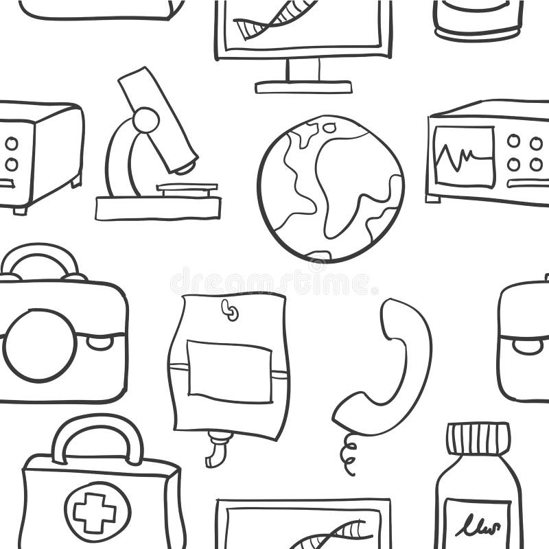 Vector Art of Medical Element Doodles Stock Vector Illustration of