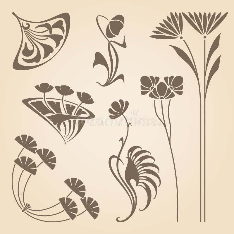 Vector art nouveau elements.