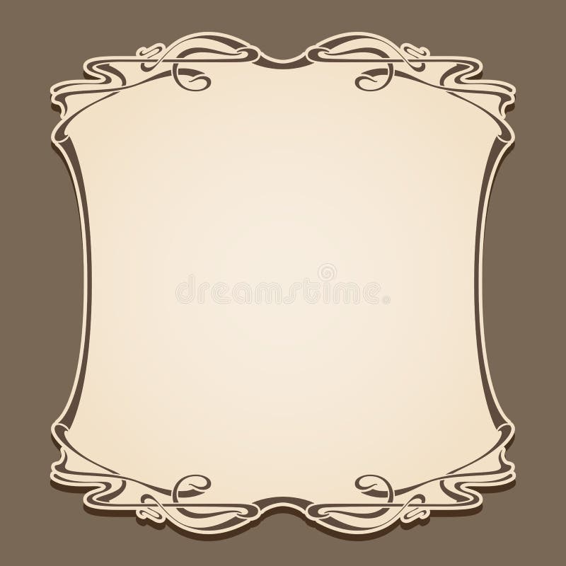 Vector art nouveau frame. stock vector. Illustration of abstract - 49928547
