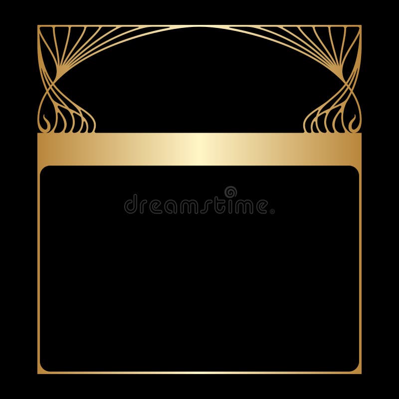 Vector art nouveau gold frame.