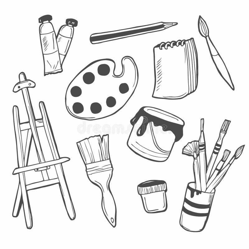 https://thumbs.dreamstime.com/b/vector-art-tools-sketch-set-hand-drawn-artist-s-supplies-doodle-graphic-tablet-markers-paints-background-259381797.jpg