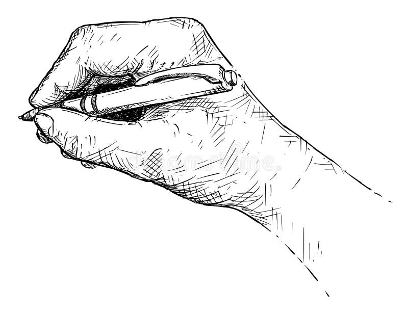 Vector Artistic Illustration or Drawing of Hand Writing With Ballpoint Pen royalty free illustration Vector Artistic Illustration or Drawing of Hand Writing With Ballpoint Pen royalty free illustration