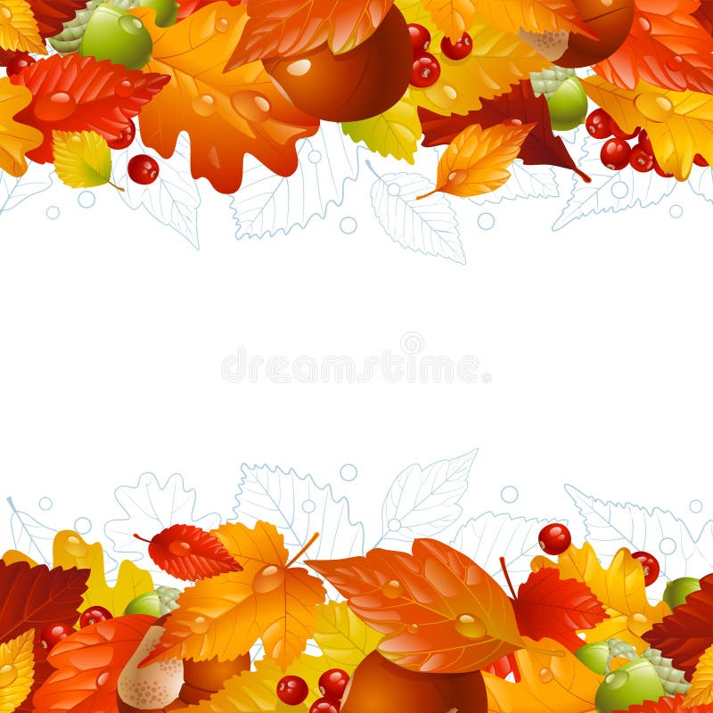 Vector autumn background with fall leaf