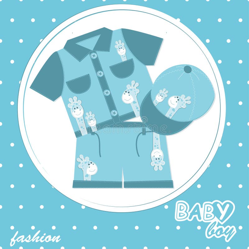 Vector Baby Boy Scrapbook Card Stock Vector - Illustration of born