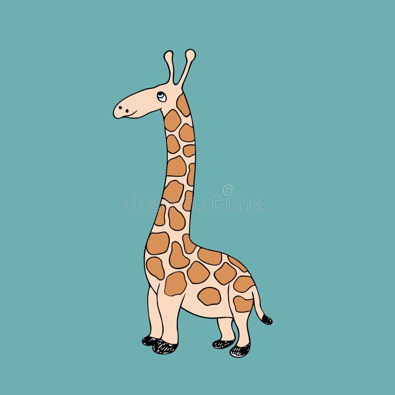 Download Vector Baby Giraffe. Cartoon Illustration Stock Vector ...