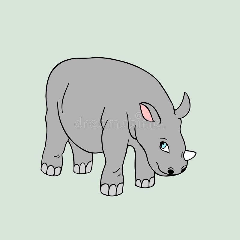 Download Vector Baby Rhino . Cartoon Illustration Stock ...
