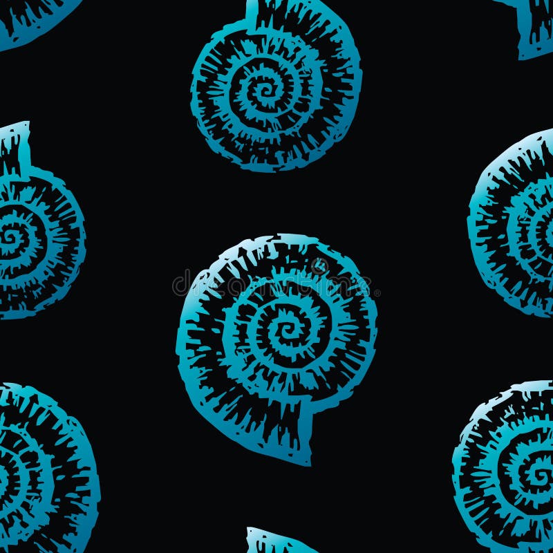 Seamless pattern of decorative nautilus shell royalty free illustration